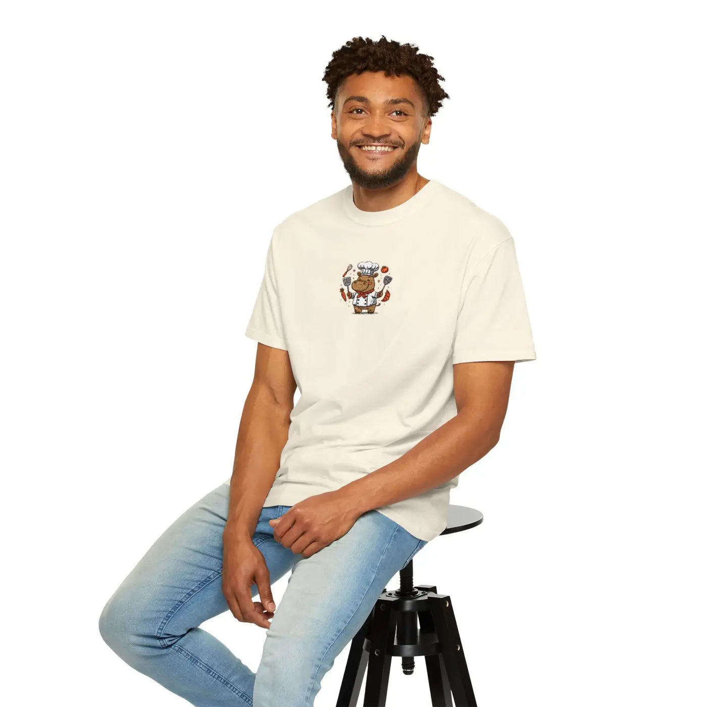 Whimsical Hippo Chef Cozy Tee - Soft Cotton Comfort - DipaliZ