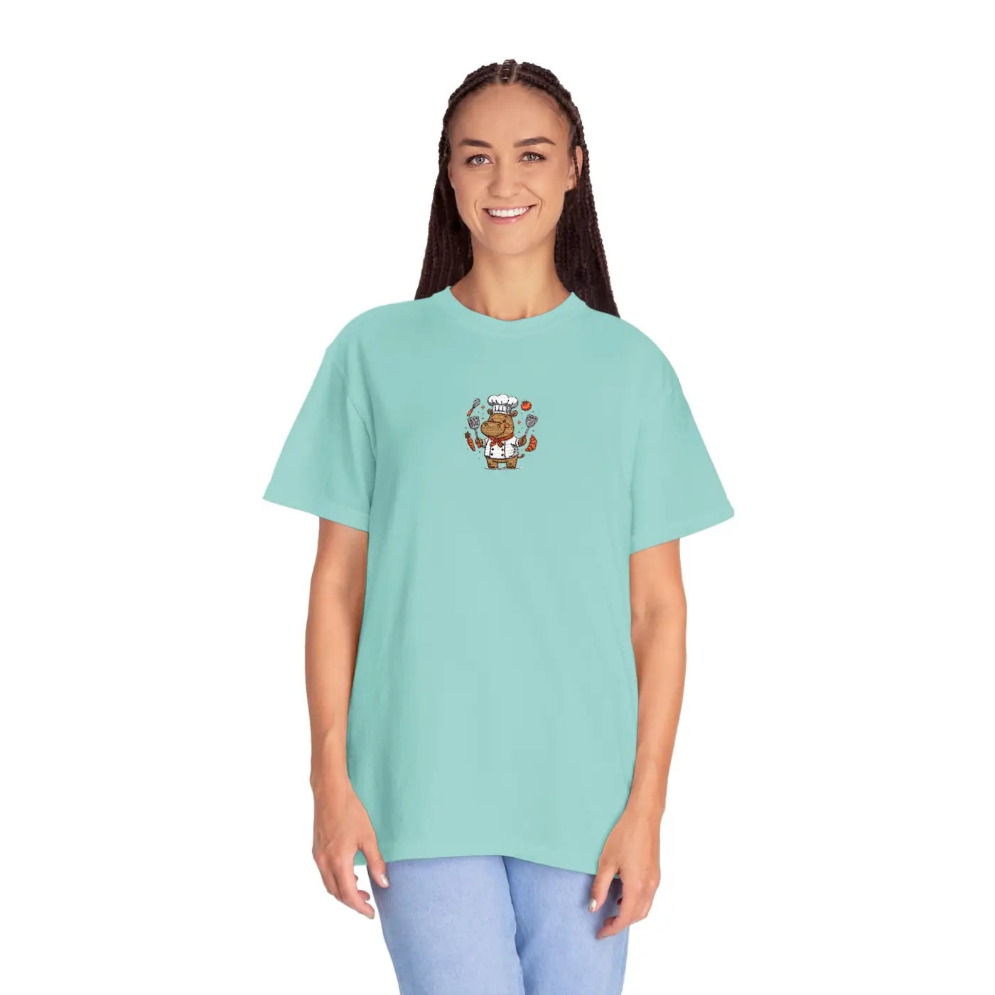 Whimsical Hippo Chef Cozy Tee - Soft Cotton Comfort - DipaliZ