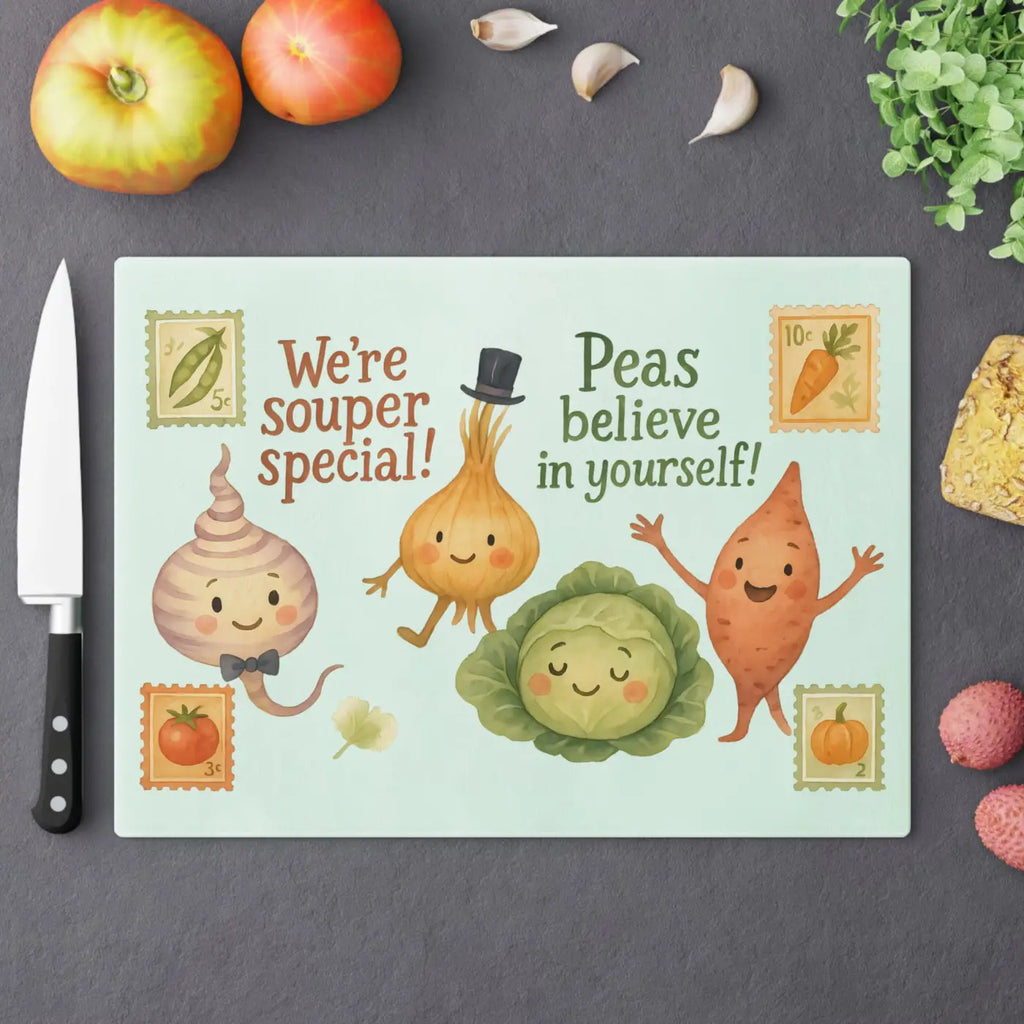 Vegetable Cutting Board - Tempered Glass Surface - DipaliZ