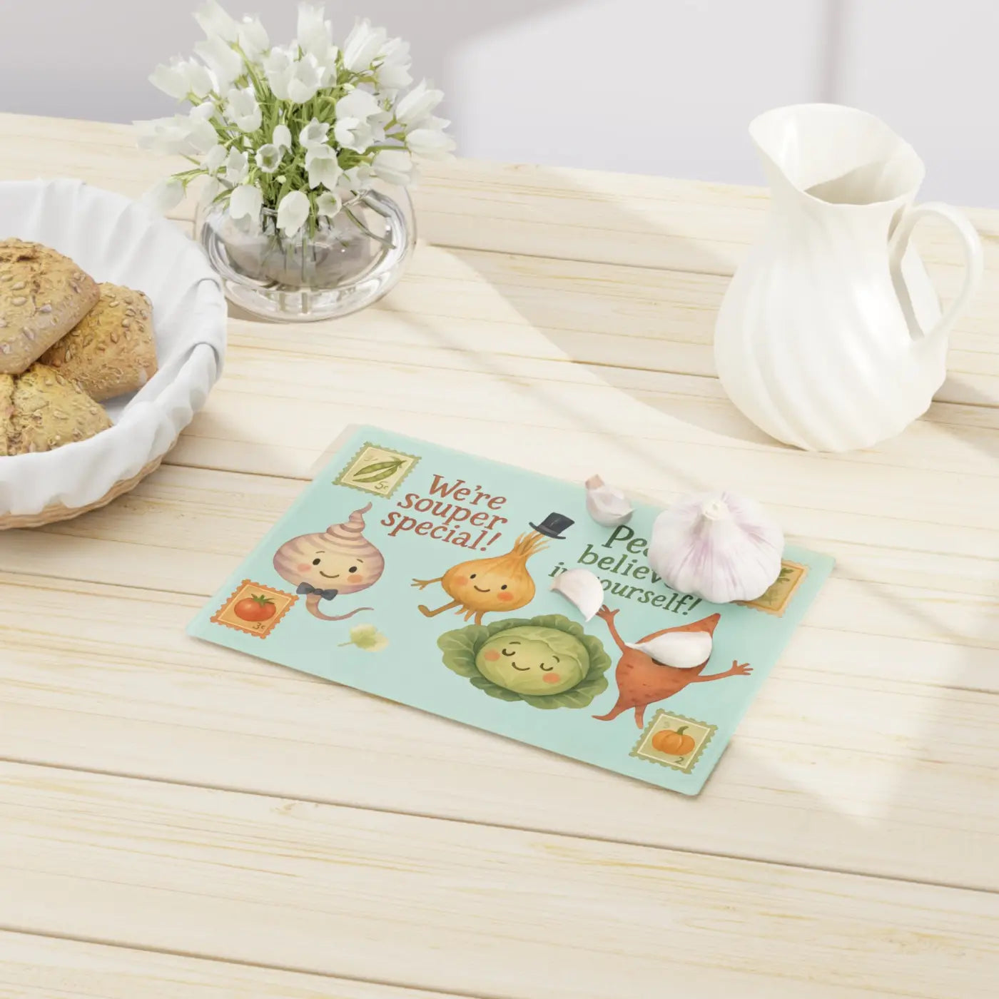 Vegetable Cutting Board - Tempered Glass Surface - DipaliZ