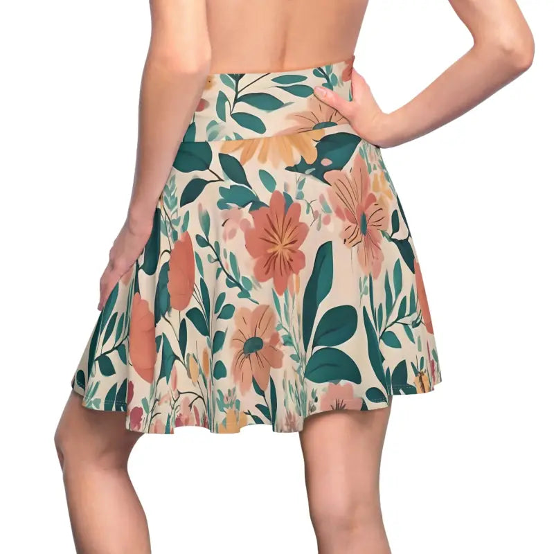 Vintage Flowers Skater Skirt - Retro Twirl Style - DipaliZ