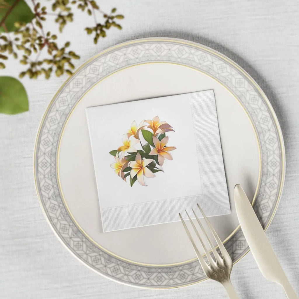 White Coined Napkins - Elegant Party Essential - DipaliZ