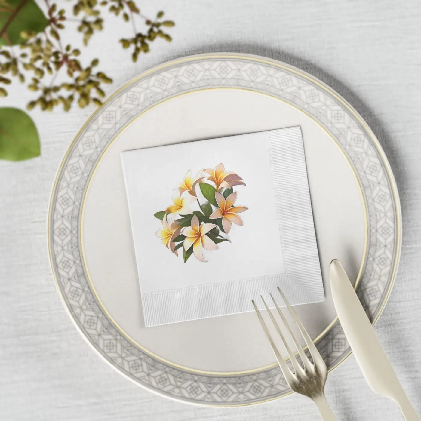 White Coined Napkins - Elegant Party Essential - DipaliZ
