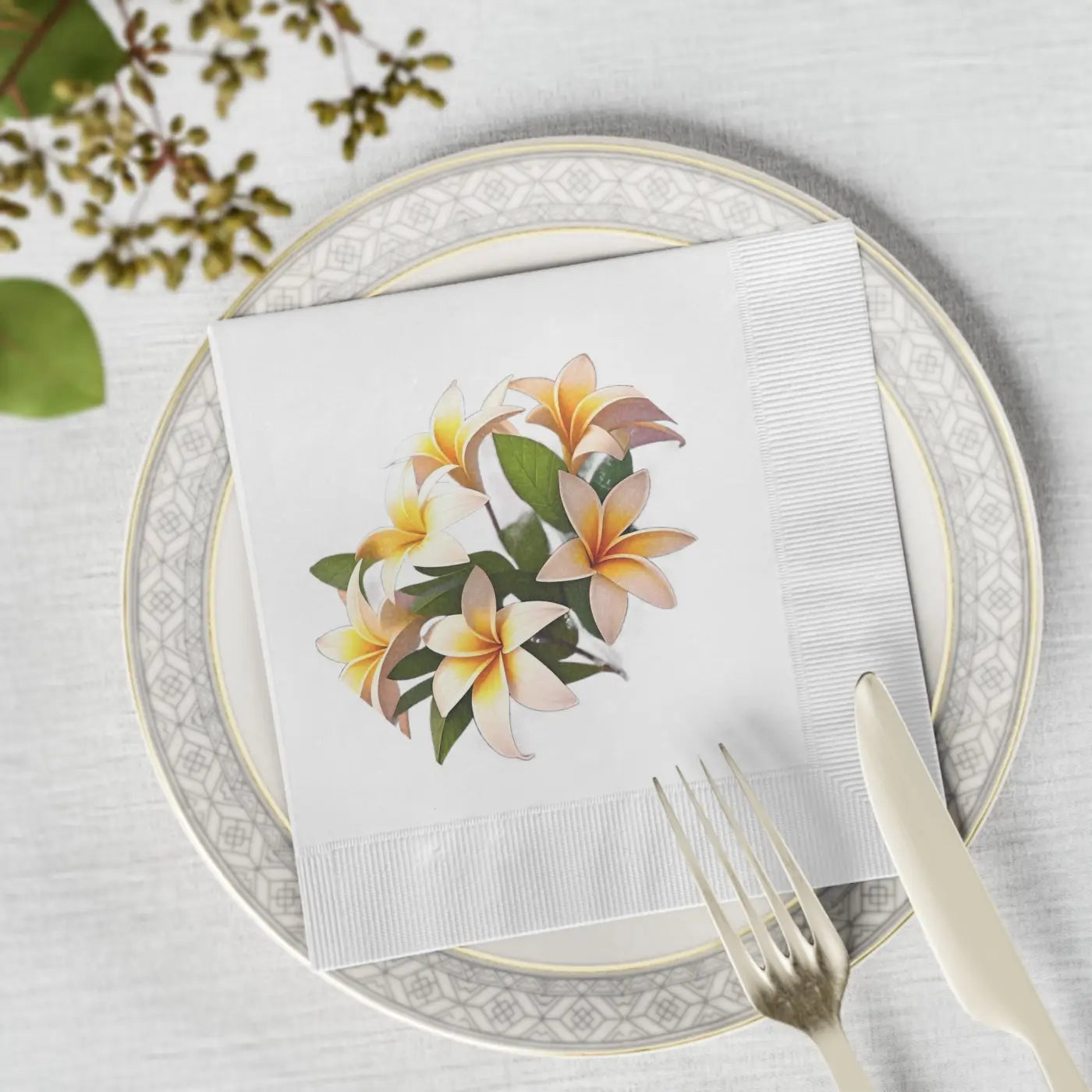 White Coined Napkins - Elegant Party Essential - DipaliZ