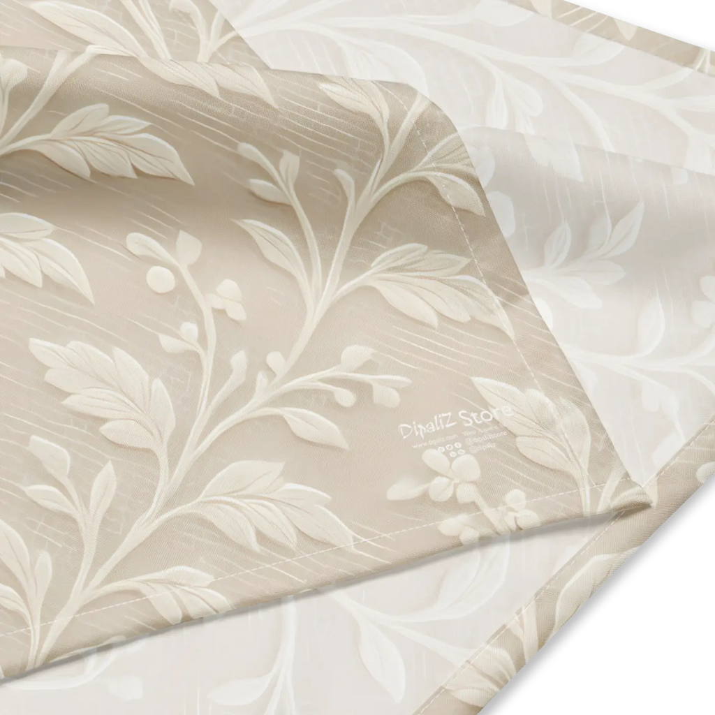White Floral All-Over Print Bandana - Breathable Garden Style - DipaliZ