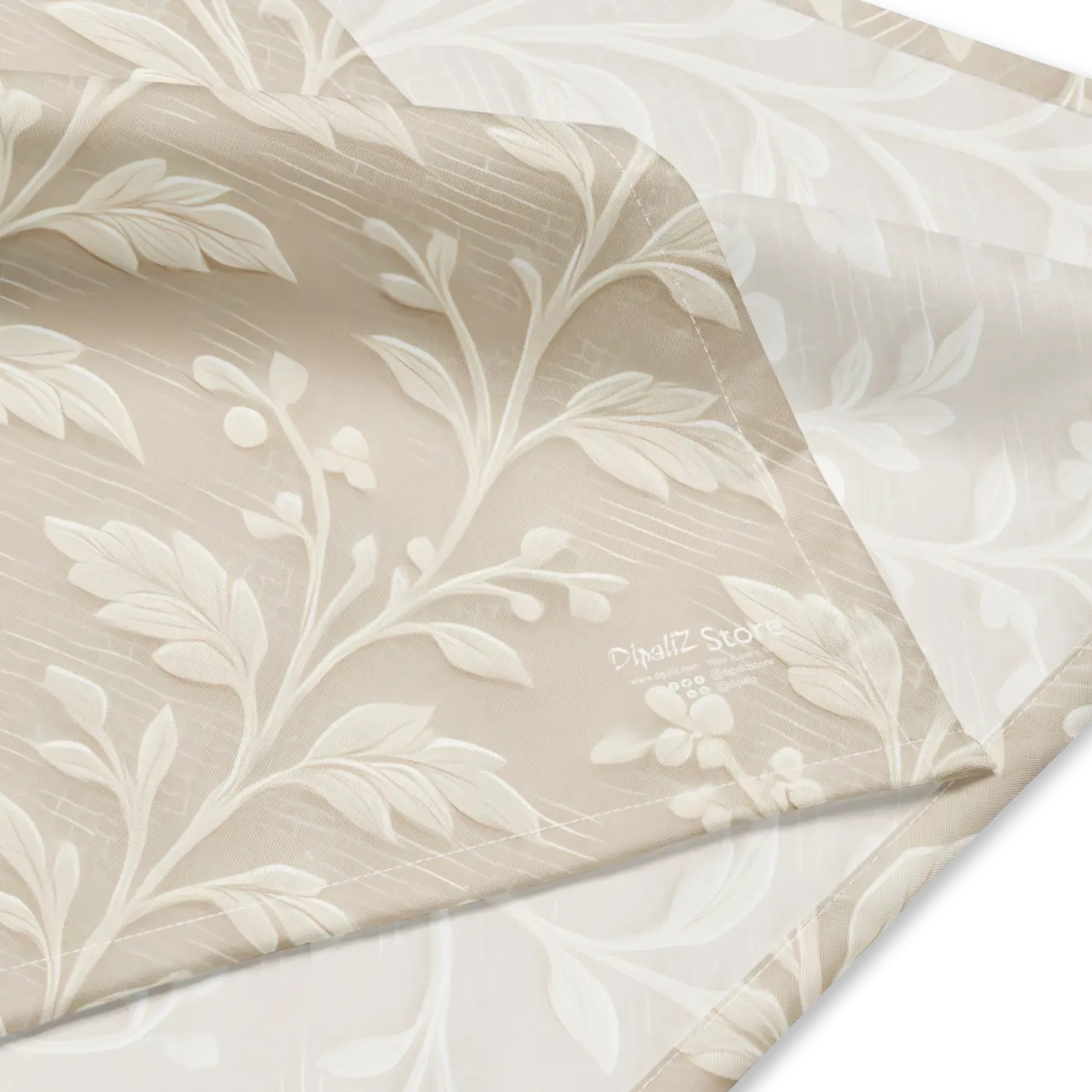 White Floral All-Over Print Bandana - Breathable Garden Style - DipaliZ
