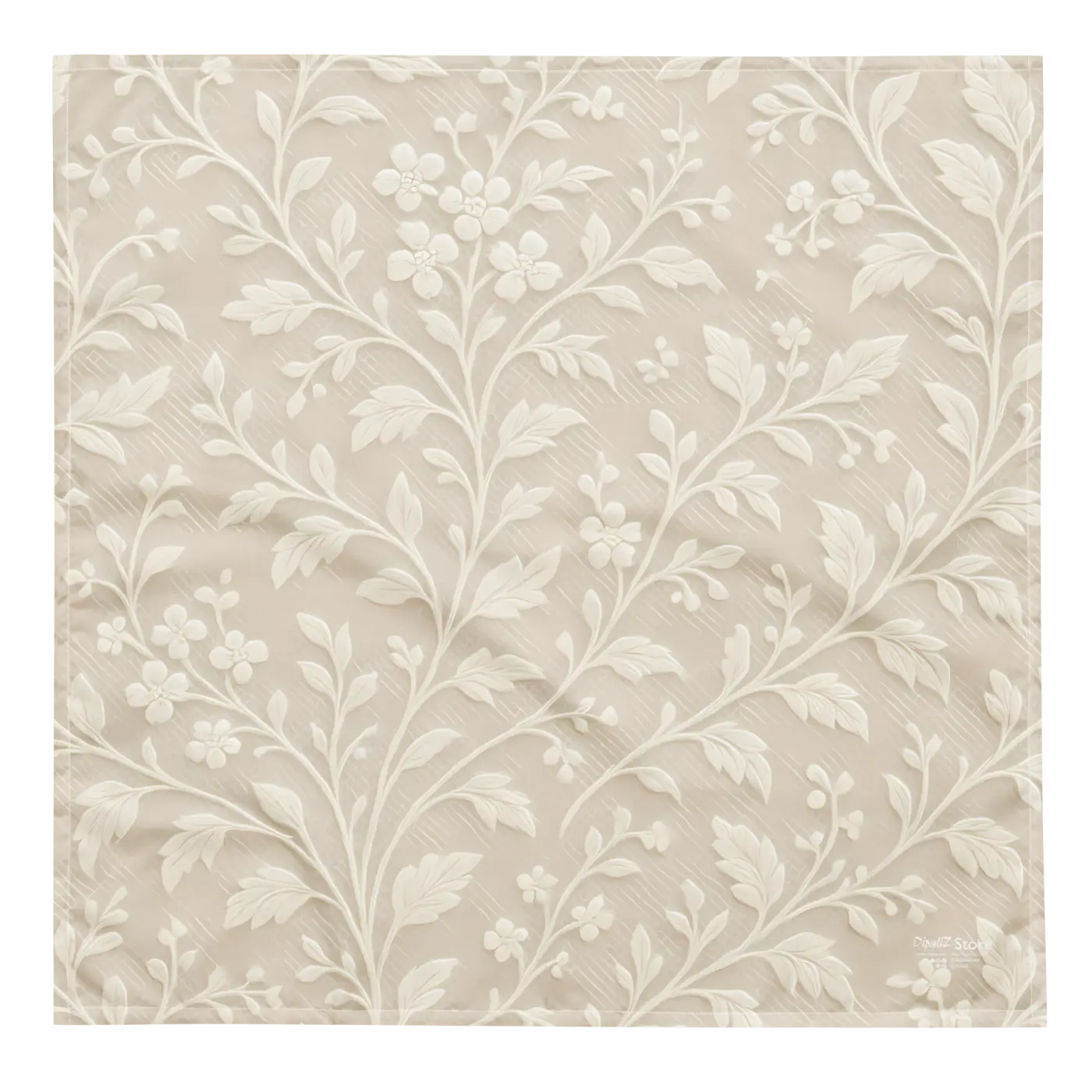 White Floral All-Over Print Bandana - Breathable Garden Style - DipaliZ