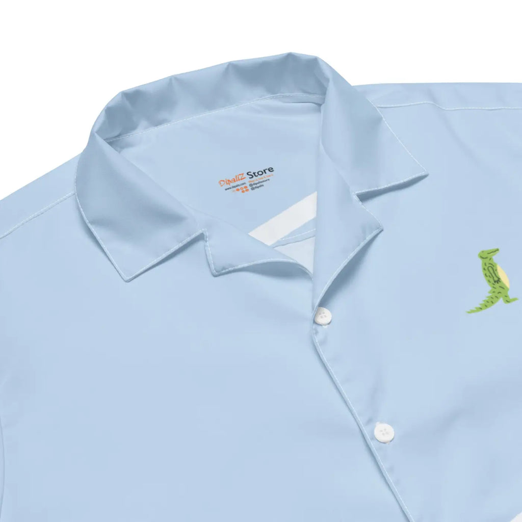 Unisex Button Shirt - Alligator Emblem Stripe Design - DipaliZ