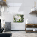 Ceramic Photo Tile - Modern White Trumpet Flowers - DipaliZ