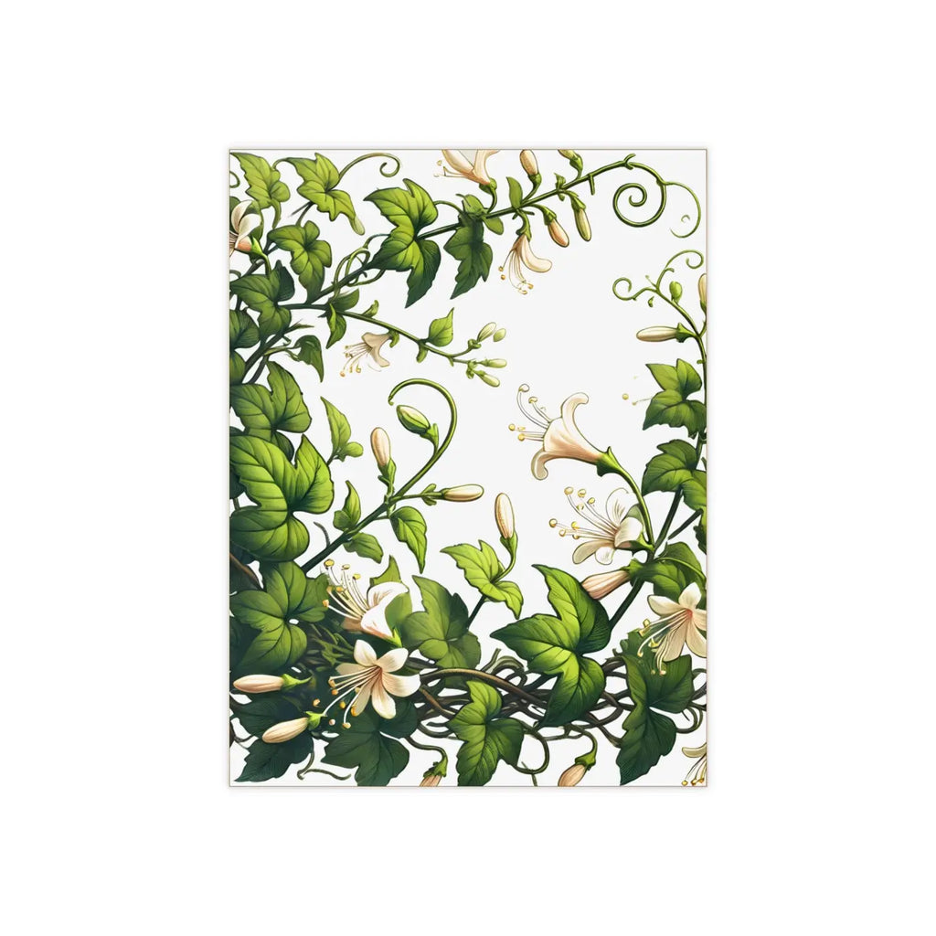 Ceramic Photo Tile - Modern White Trumpet Flowers - DipaliZ