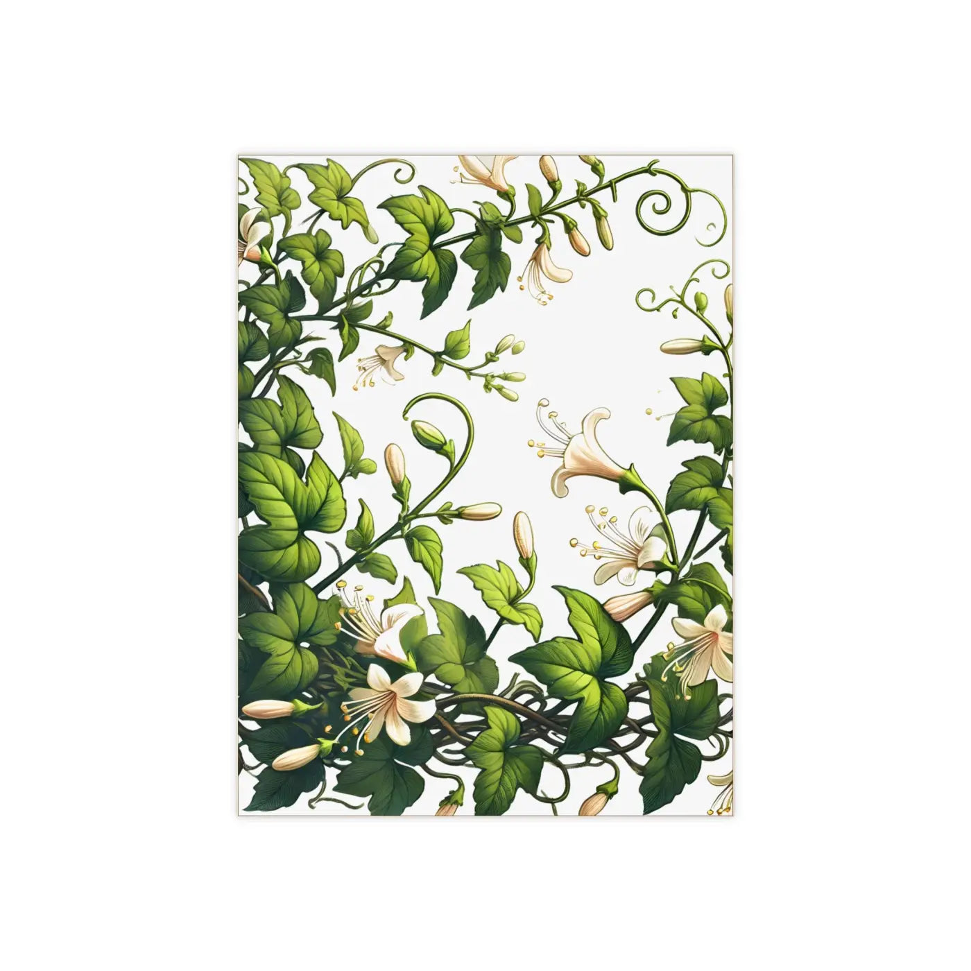 Ceramic Photo Tile - Modern White Trumpet Flowers - DipaliZ