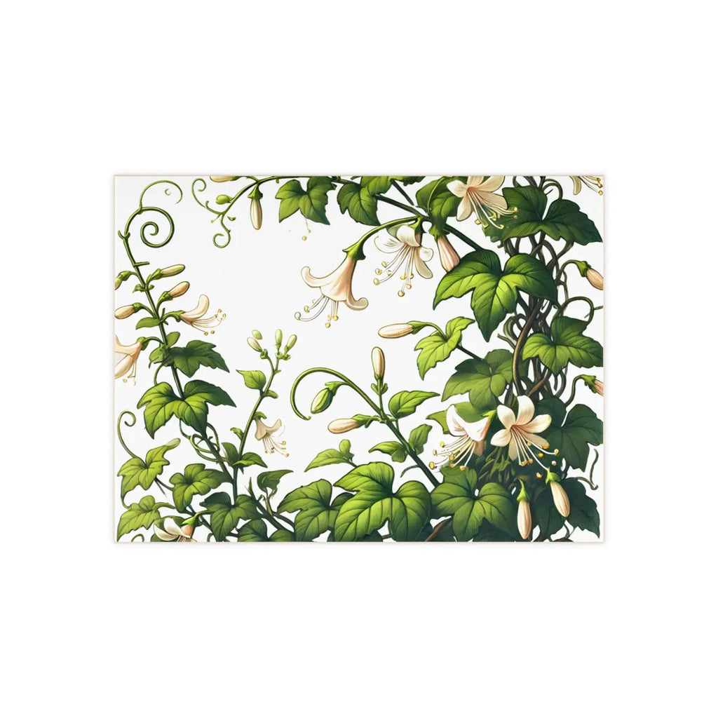 Ceramic Photo Tile - Modern White Trumpet Flowers - DipaliZ