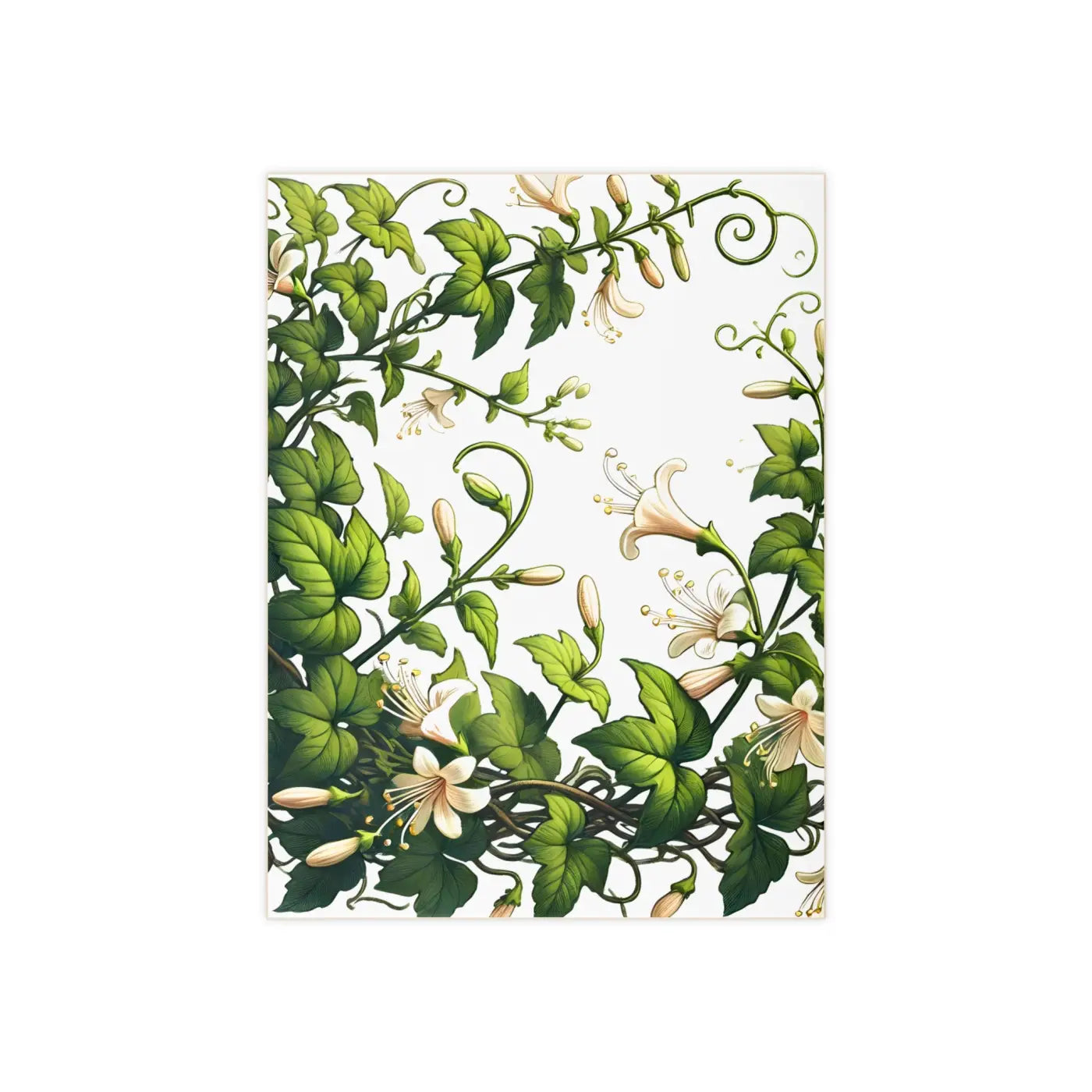 Ceramic Photo Tile - Modern White Trumpet Flowers - DipaliZ