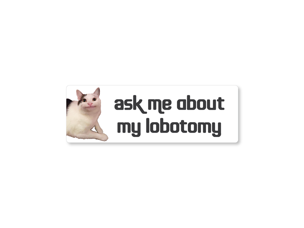 Ask Me About My Lobotomy Funny Bumper Sticker
