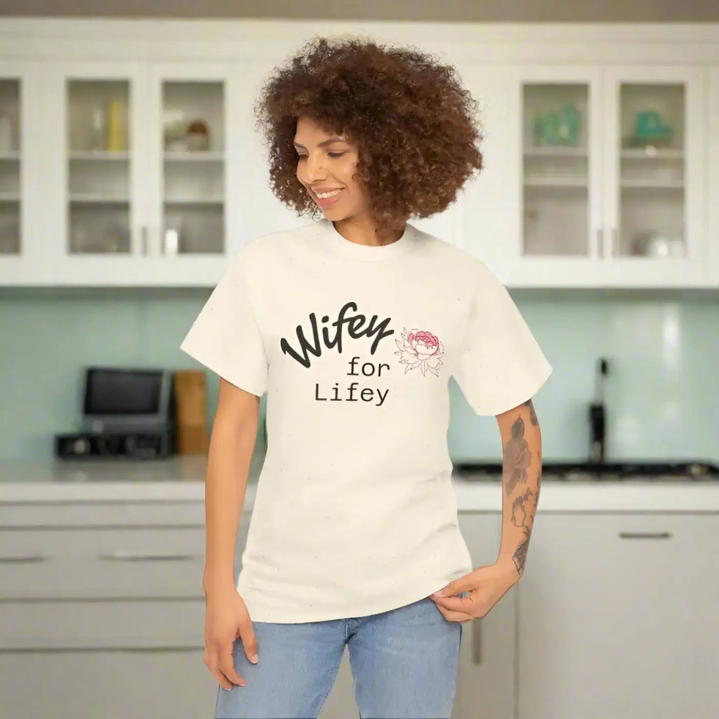 Lifey Floral Tee - Unisex Cotton Shirt for Couples - DipaliZ