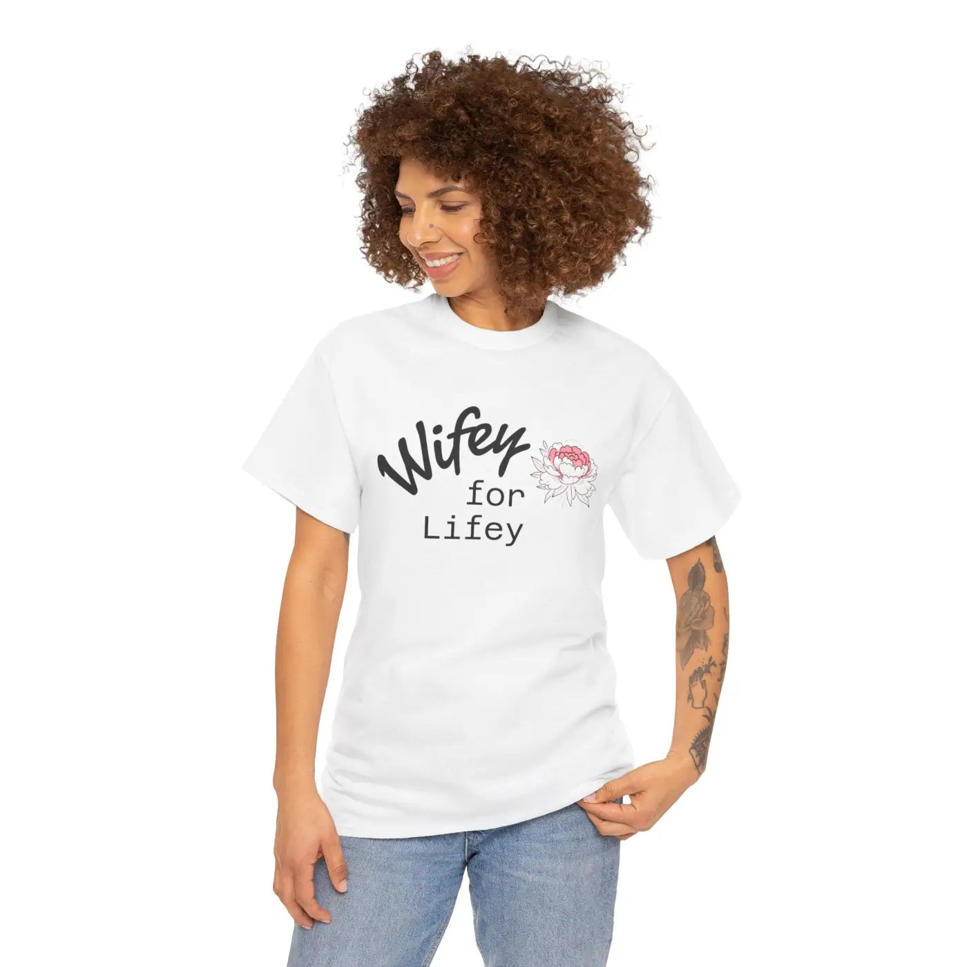 Lifey Floral Tee - Unisex Cotton Shirt for Couples - DipaliZ