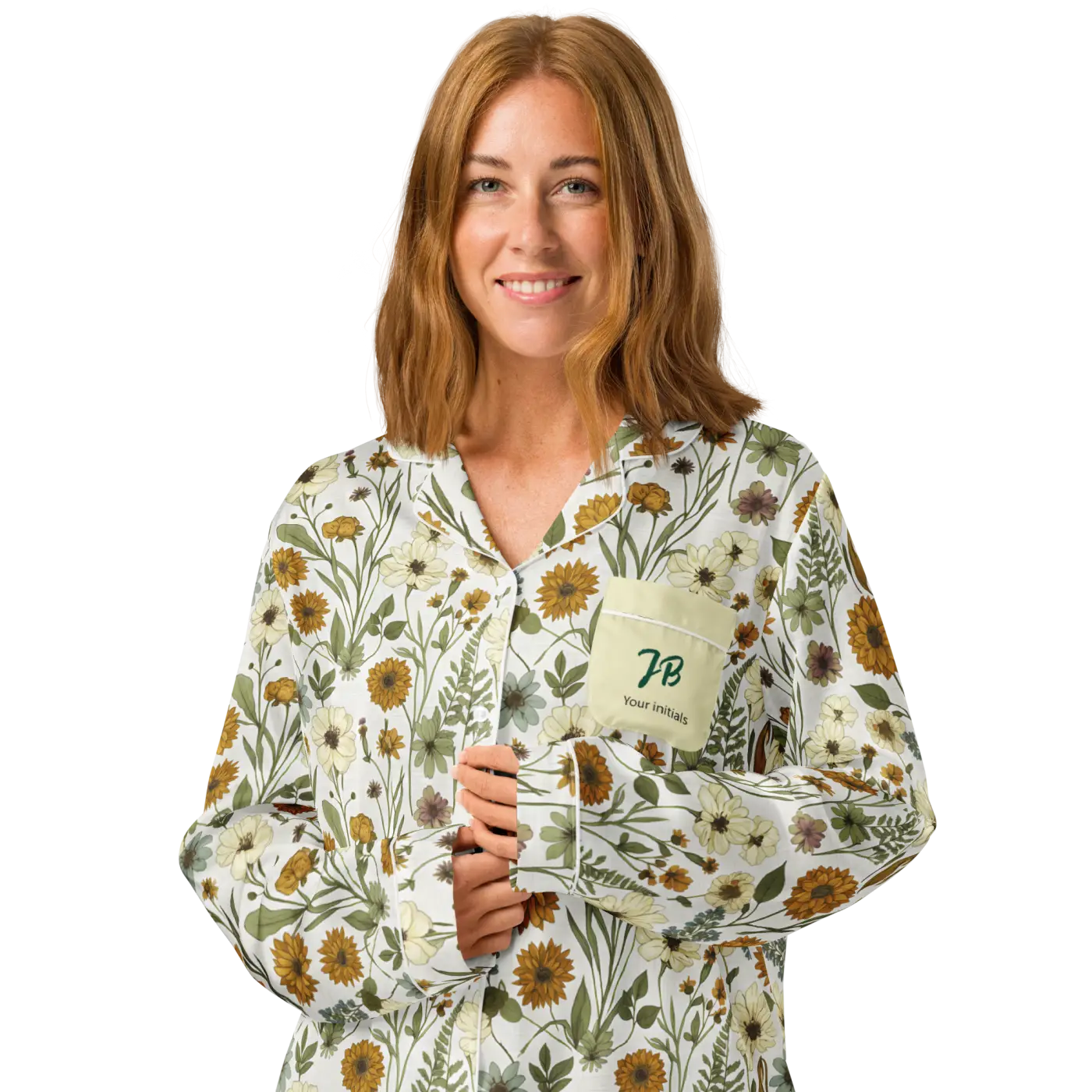 Silky Soft Pajama Top - Pastel Wild Flowers Sleepwear - DipaliZ