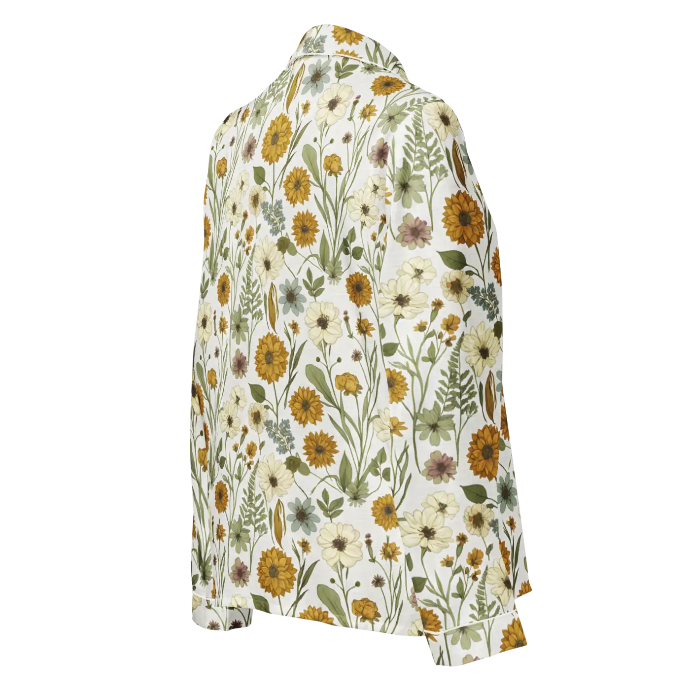 Silky Soft Pajama Top - Pastel Wild Flowers Sleepwear - DipaliZ