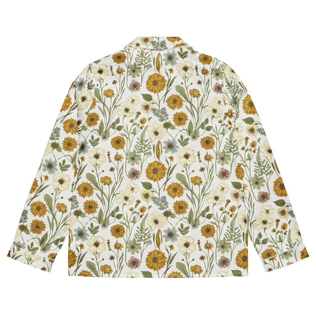 Silky Soft Pajama Top - Pastel Wild Flowers Sleepwear - DipaliZ