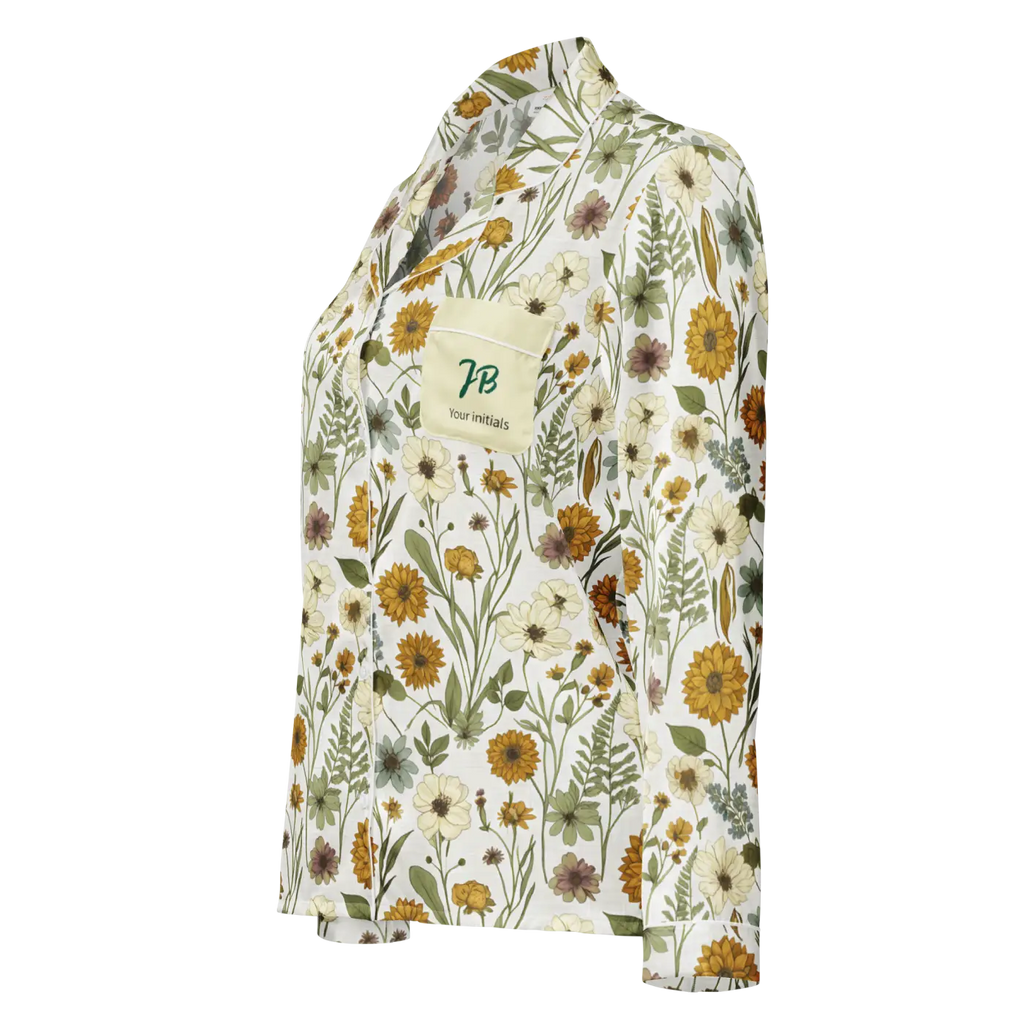 Silky Soft Pajama Top - Pastel Wild Flowers Sleepwear - DipaliZ