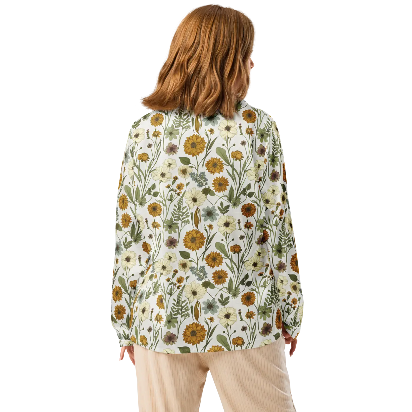 Silky Soft Pajama Top - Pastel Wild Flowers Sleepwear - DipaliZ