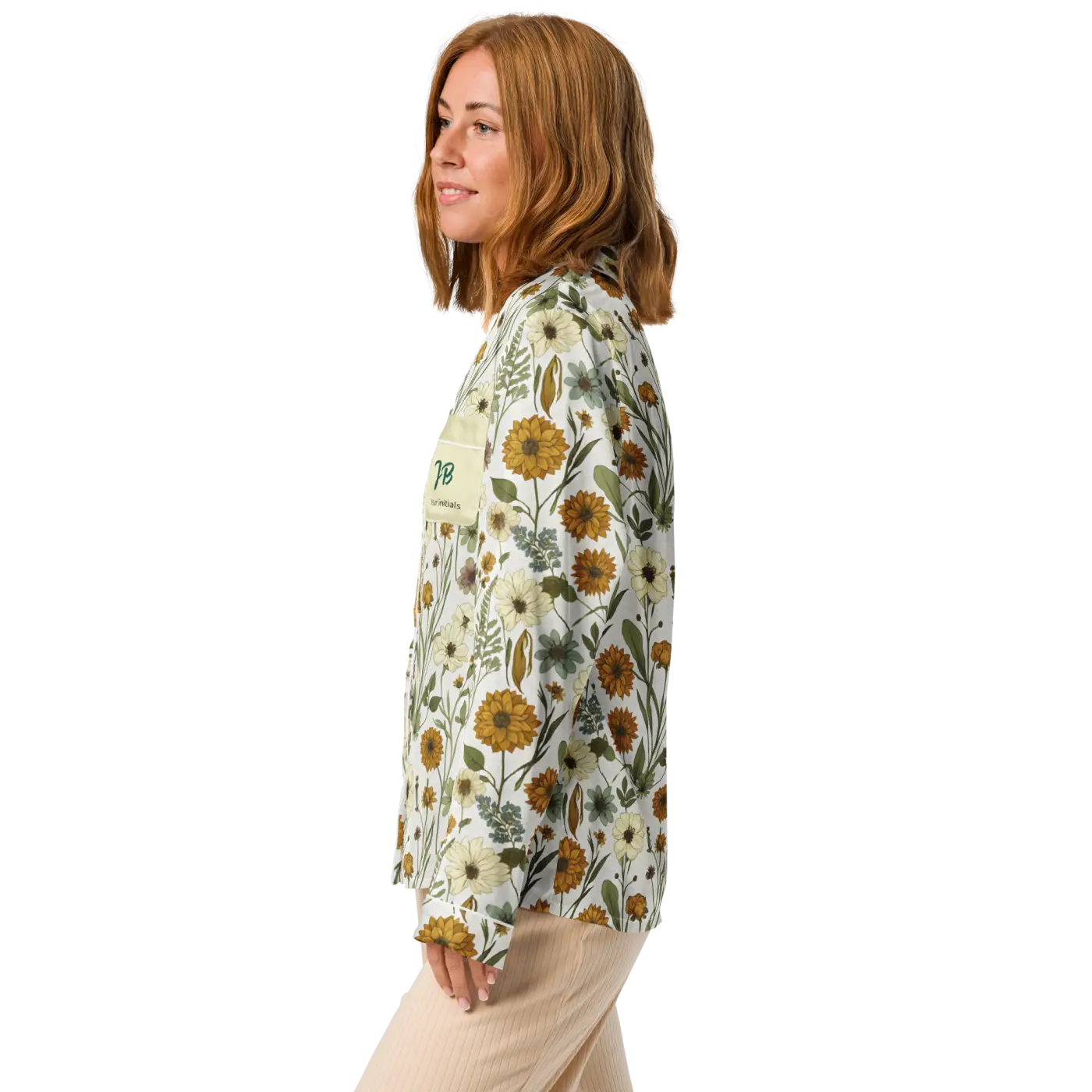 Silky Soft Pajama Top - Pastel Wild Flowers Sleepwear - DipaliZ