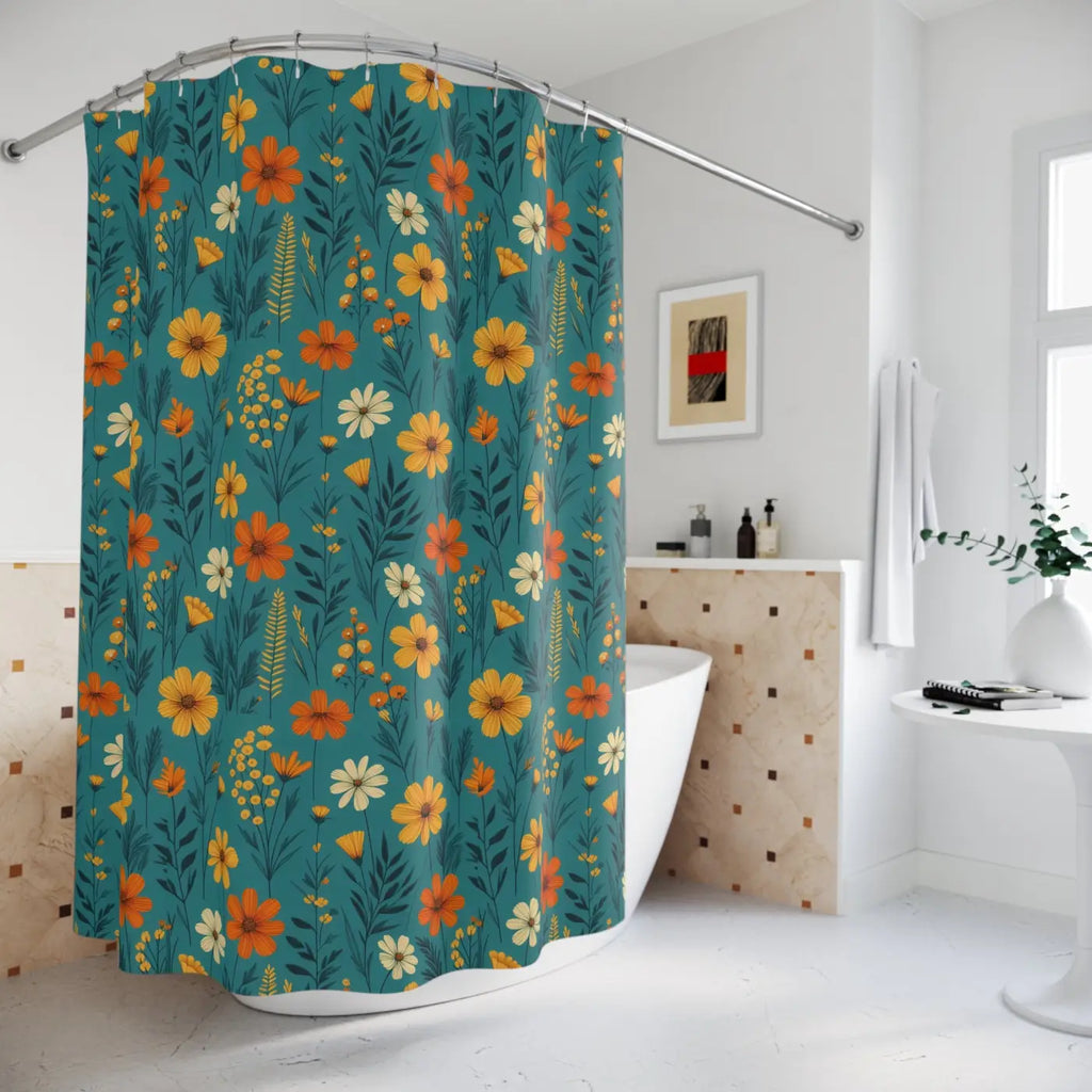 Wild Flowers Floral Shower Curtain - Nature Inspired - DipaliZ