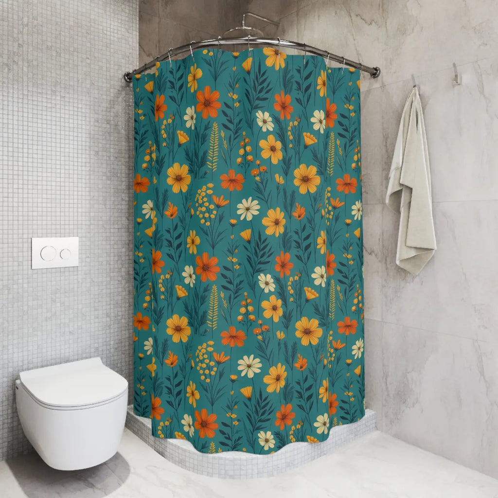 Wild Flowers Floral Shower Curtain - Nature Inspired - DipaliZ