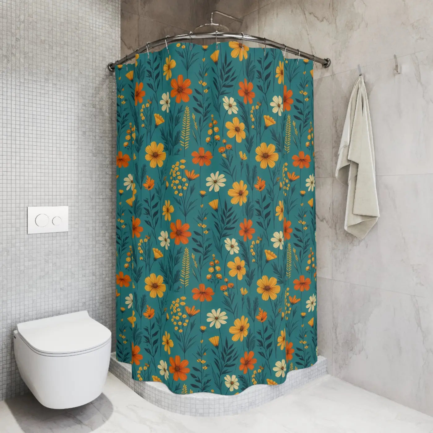 Wild Flowers Floral Shower Curtain - Nature Inspired - DipaliZ