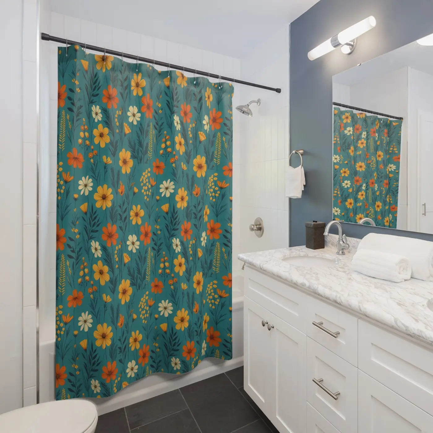 Wild Flowers Floral Shower Curtain - Nature Inspired - DipaliZ