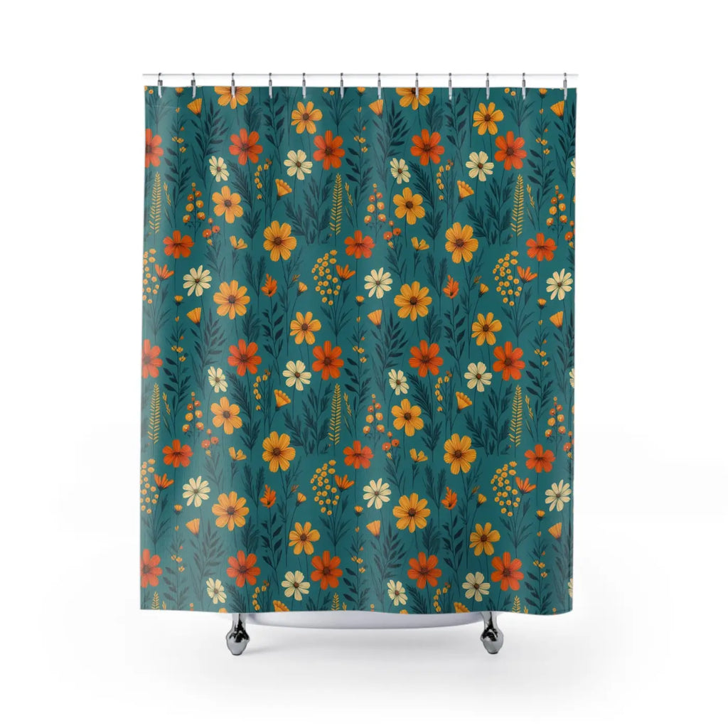 Wild Flowers Floral Shower Curtain - Nature Inspired - DipaliZ