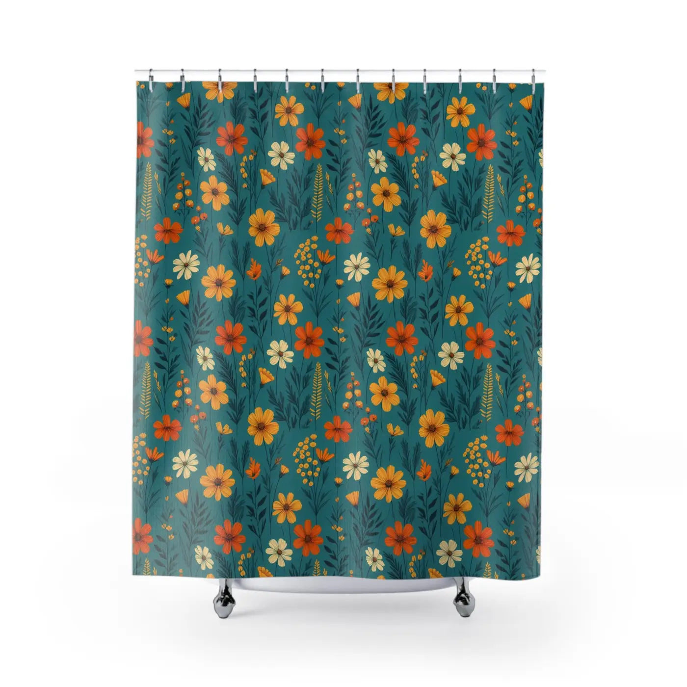 Wild Flowers Floral Shower Curtain - Nature Inspired - DipaliZ