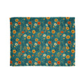 Soft Polyester Blanket - Wild Flower on Soothing Teal - DipaliZ