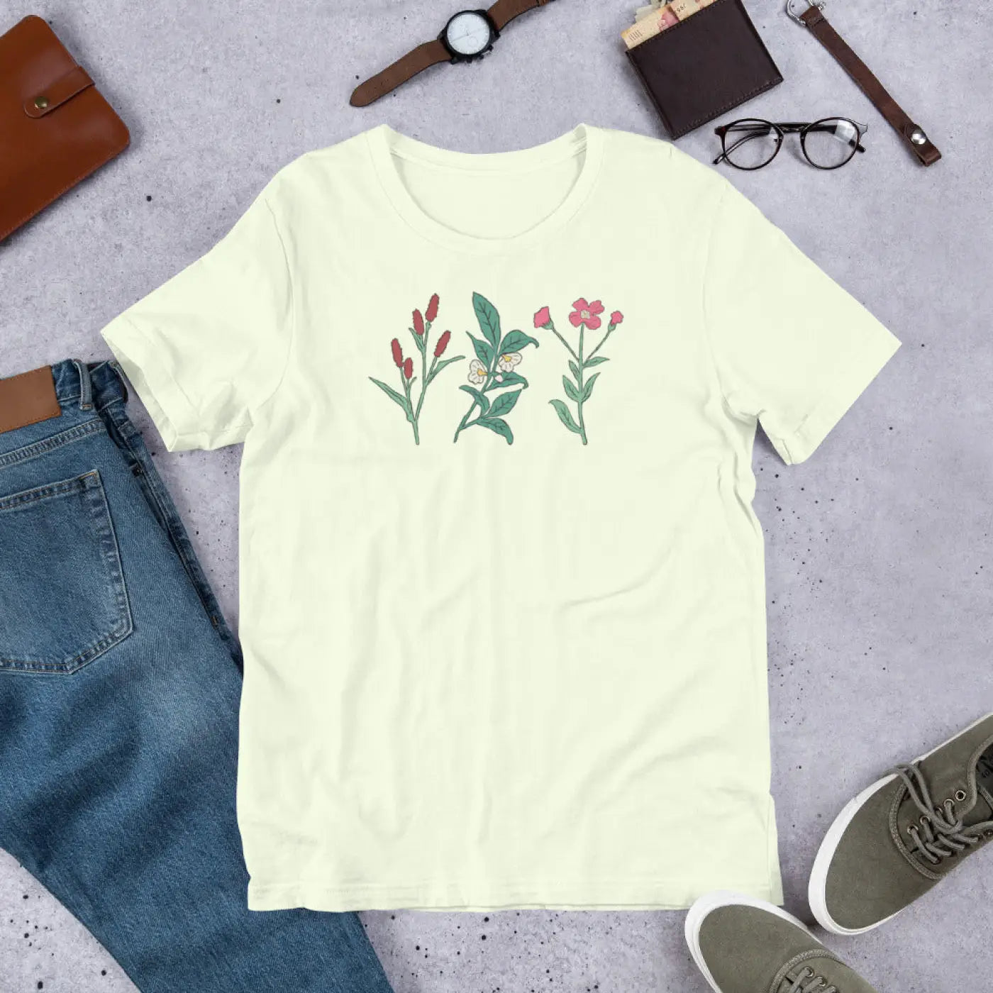 Wild Flowers Tee - Unisex Nature Style - DipaliZ