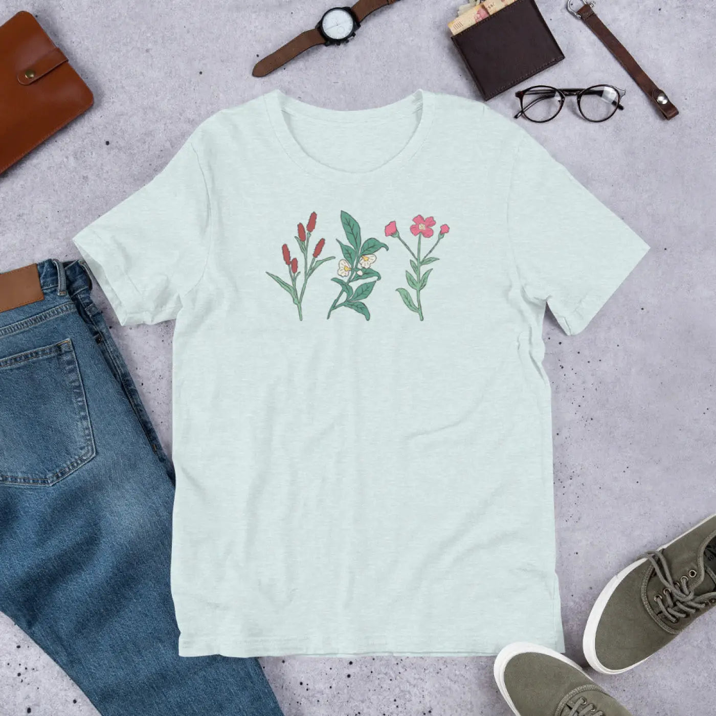Wild Flowers Tee - Unisex Nature Style - DipaliZ