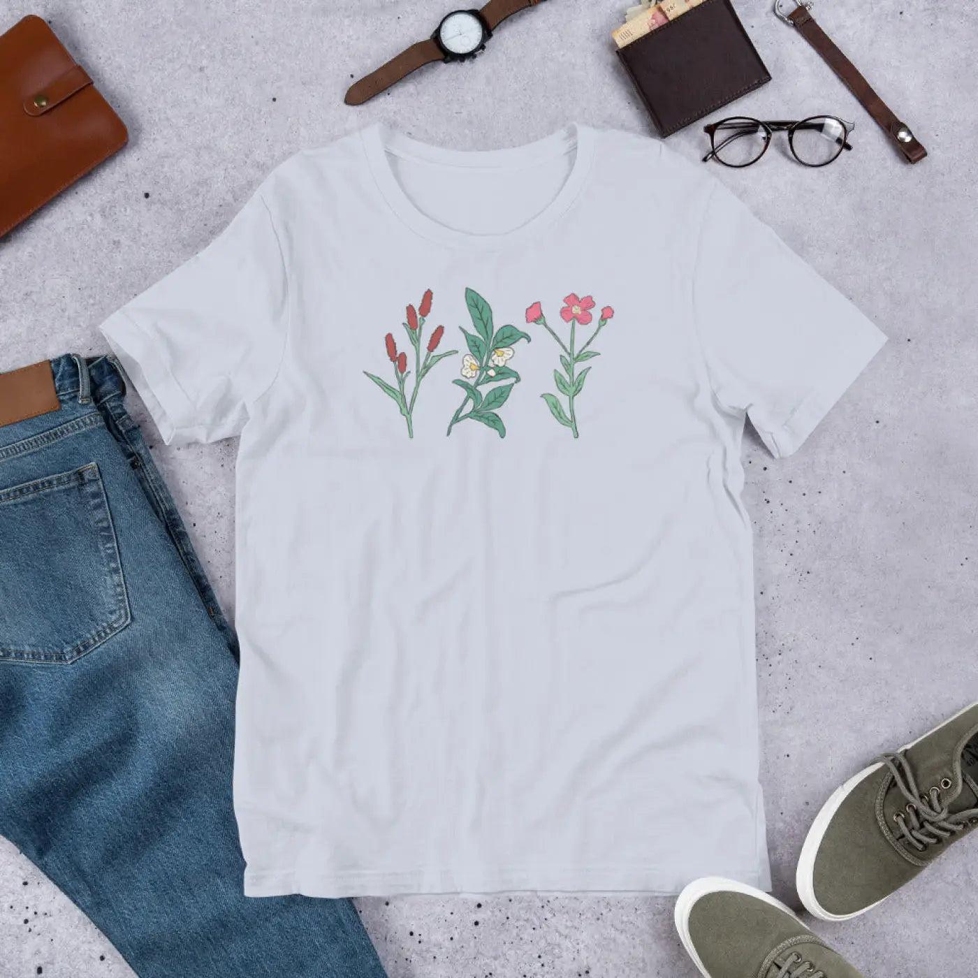Wild Flowers Tee - Unisex Nature Style - DipaliZ