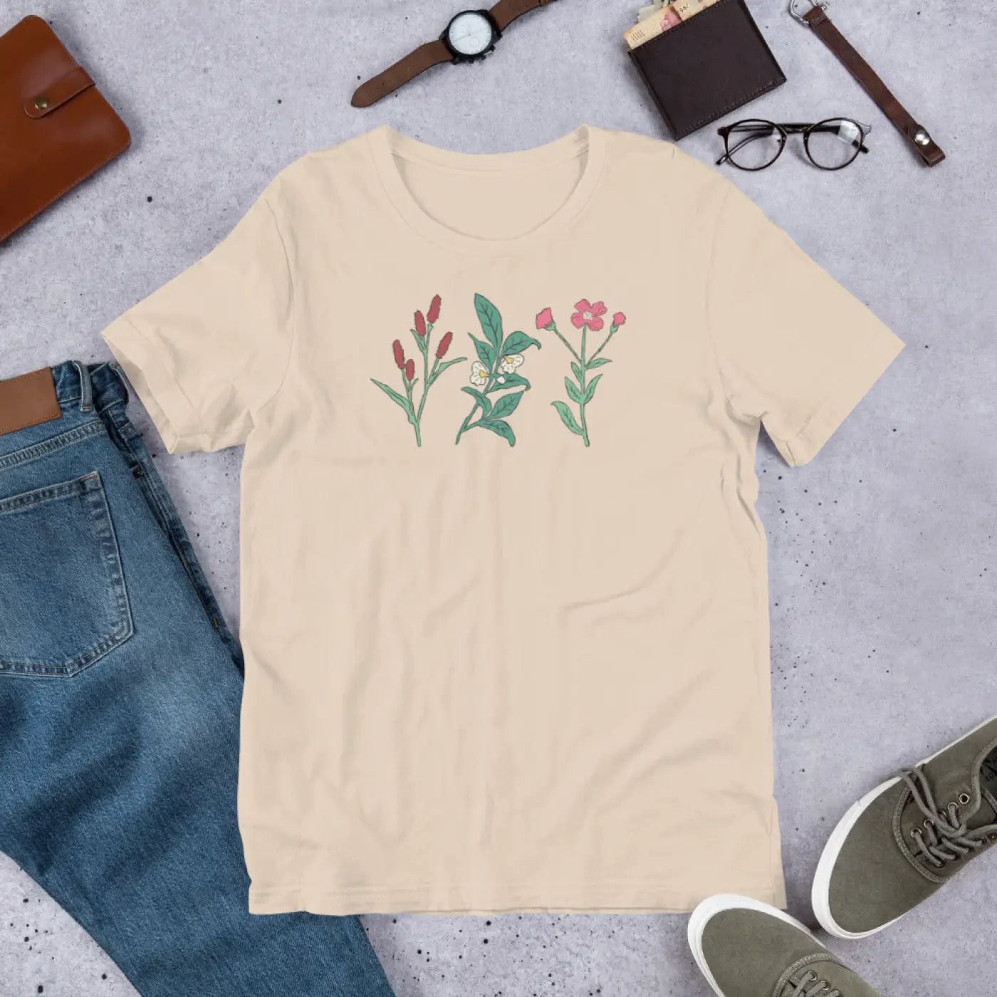 Wild Flowers Tee - Unisex Nature Style - DipaliZ