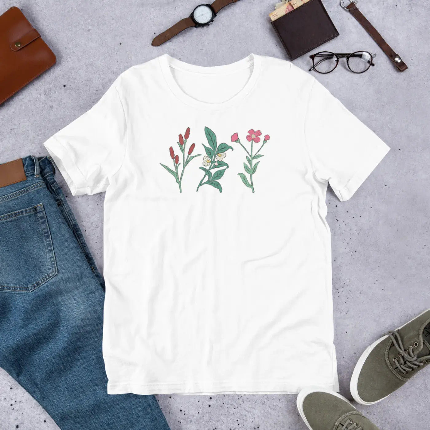Wild Flowers Tee - Unisex Nature Style - DipaliZ
