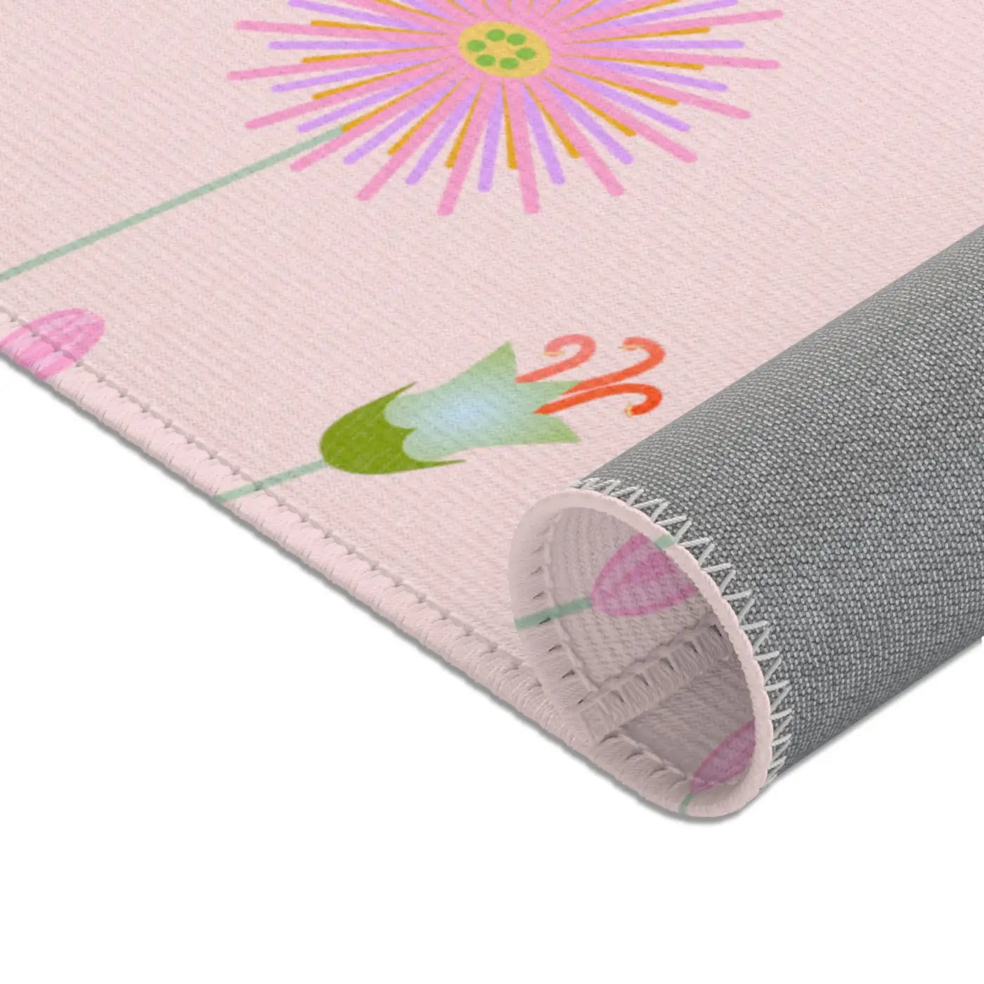 Pink Area Rugs - Floral Design for Home Decor - DipaliZ