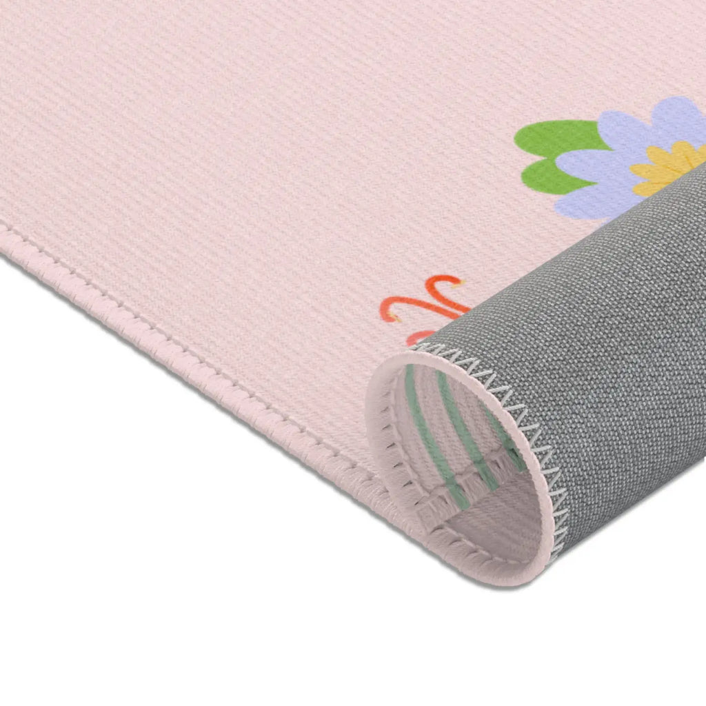 Pink Area Rugs - Floral Design for Home Decor - DipaliZ