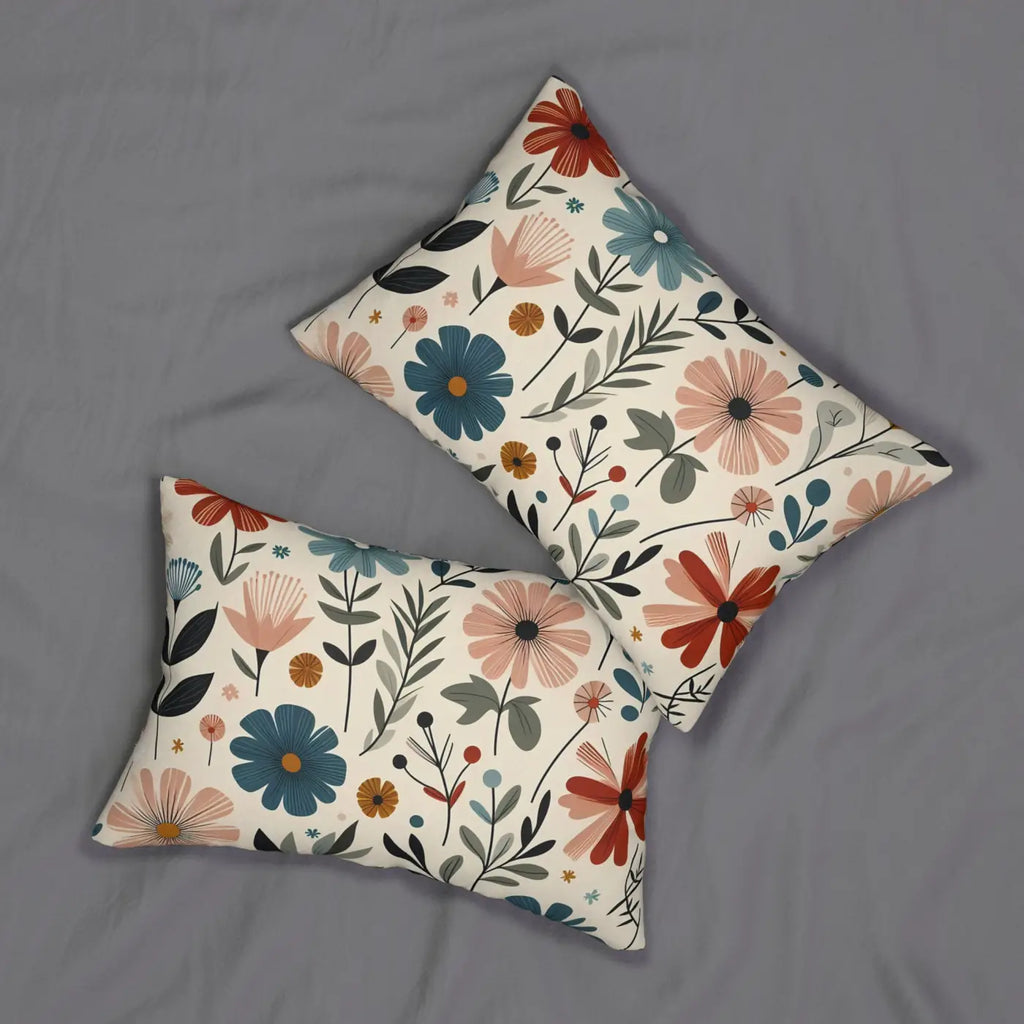Wildflower Spun Polyester Lumbar Pillow - Vibrant Nature Decor - DipaliZ