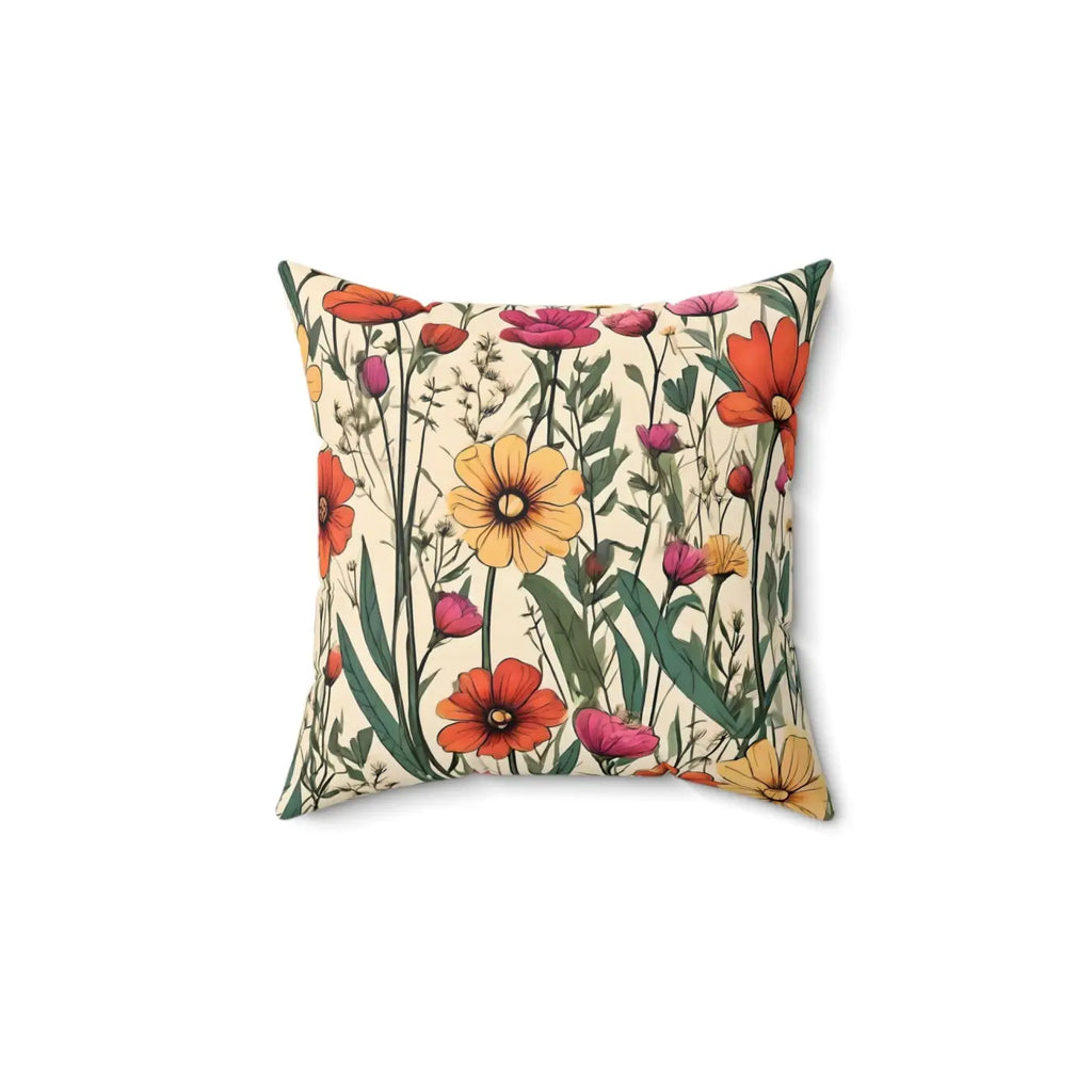 Wildflower Spun Polyester Square Pillow - Cozy Home Decor - DipaliZ