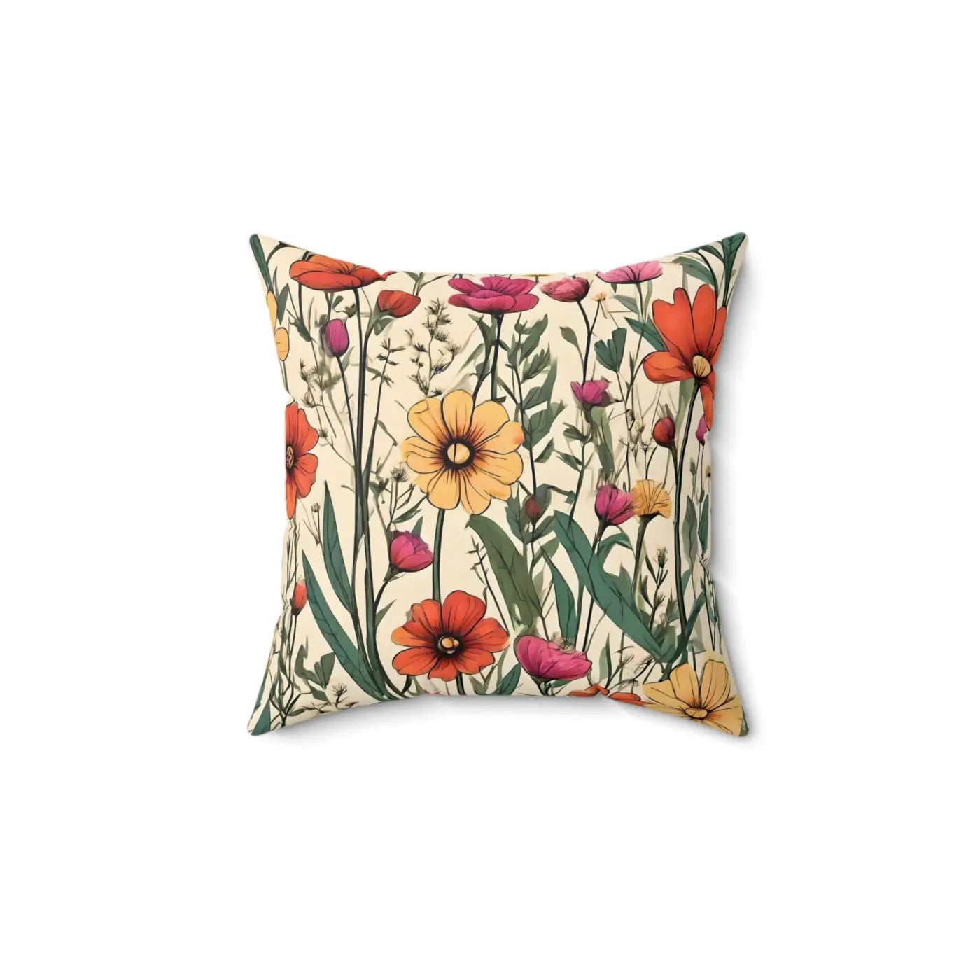 Wildflower Spun Polyester Square Pillow - Cozy Home Decor - DipaliZ