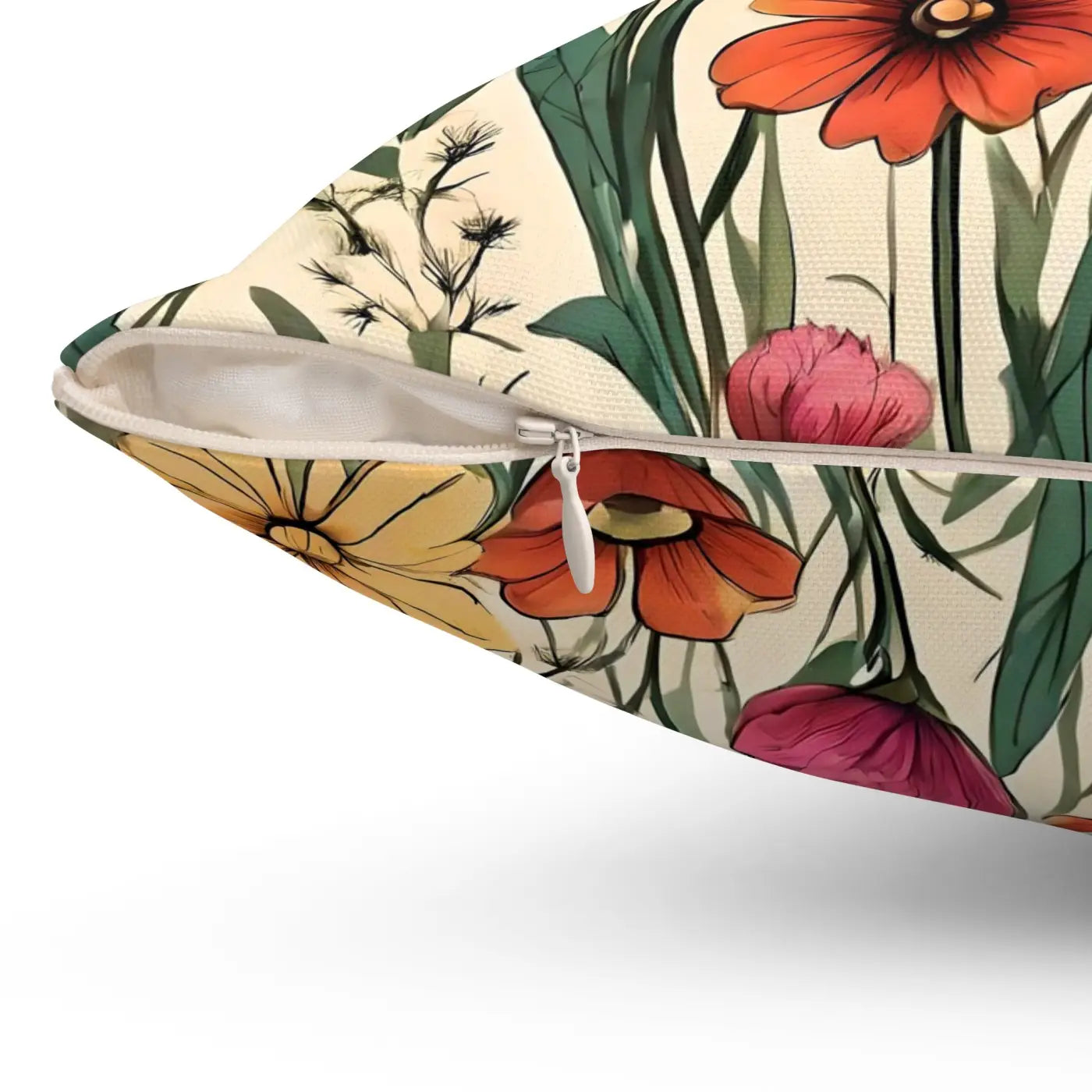 Wildflower Spun Polyester Square Pillow - Cozy Home Decor - DipaliZ