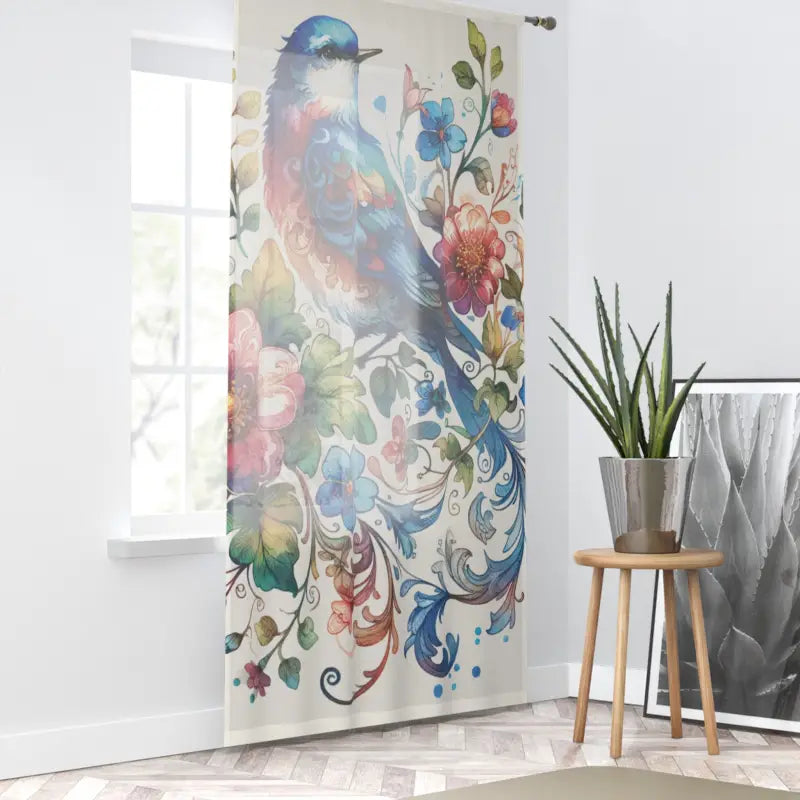 Colorful Bird Window Curtain - Lively Home Decor - DipaliZ