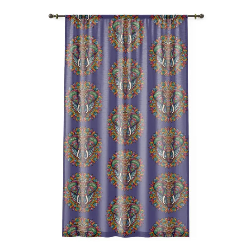 Window Curtain - Elephant Mandal Art Polyester - DipaliZ