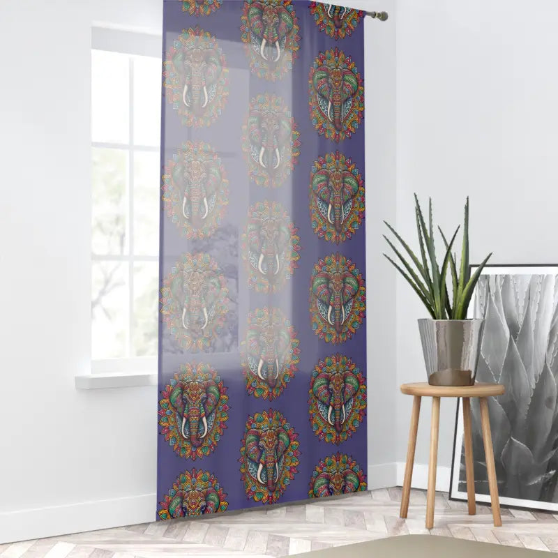 Window Curtain - Elephant Mandal Art Polyester - DipaliZ