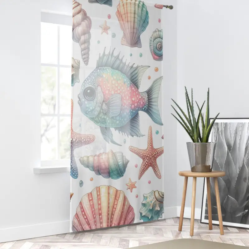 Marine Life Window Curtain - Ocean Themed Home Decor - DipaliZ