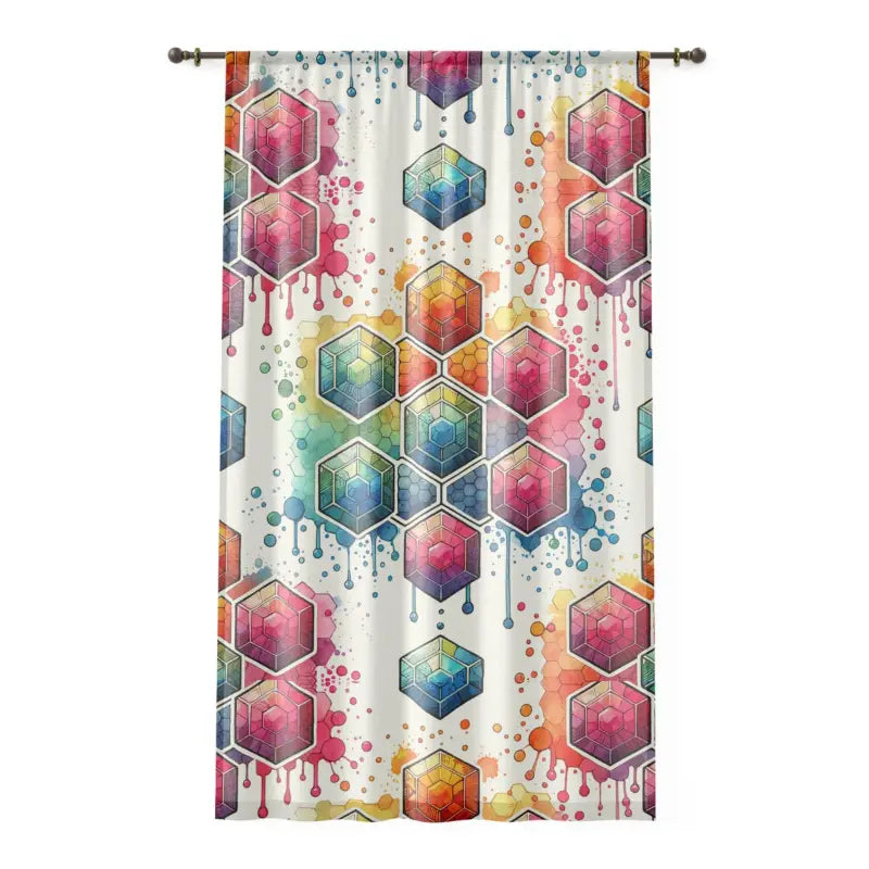Geometrical Pattern Window Curtain - Artistic Design - DipaliZ