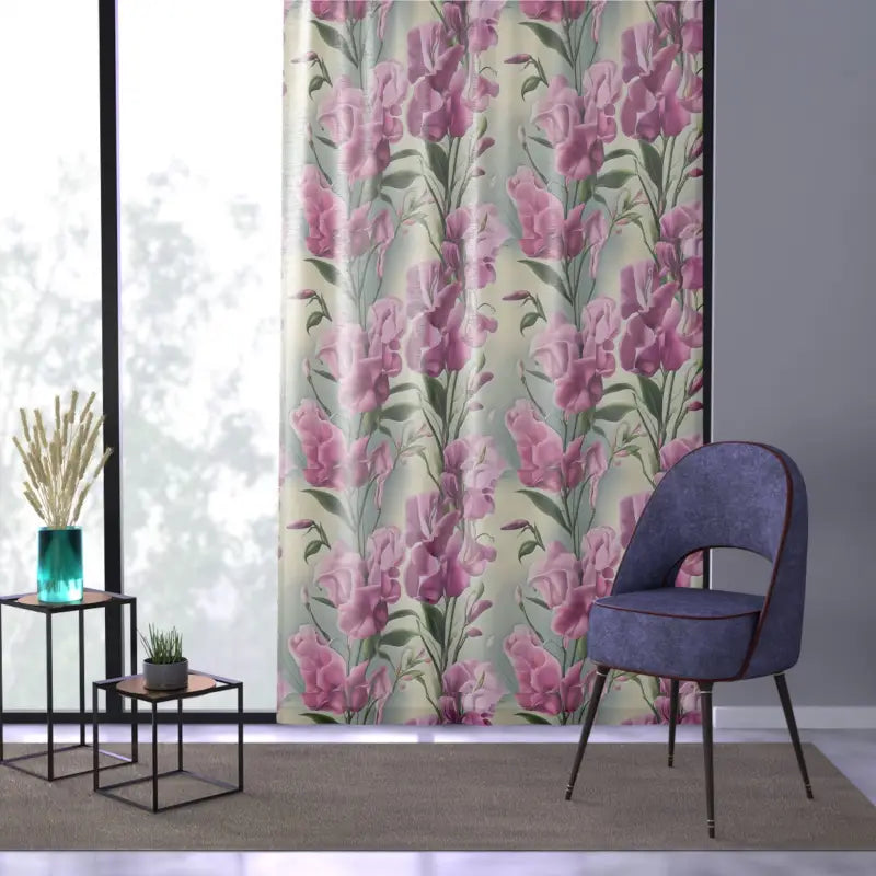 Vibrant Pink Flowers Pattern Curtains - Elegant Home Decor - DipaliZ